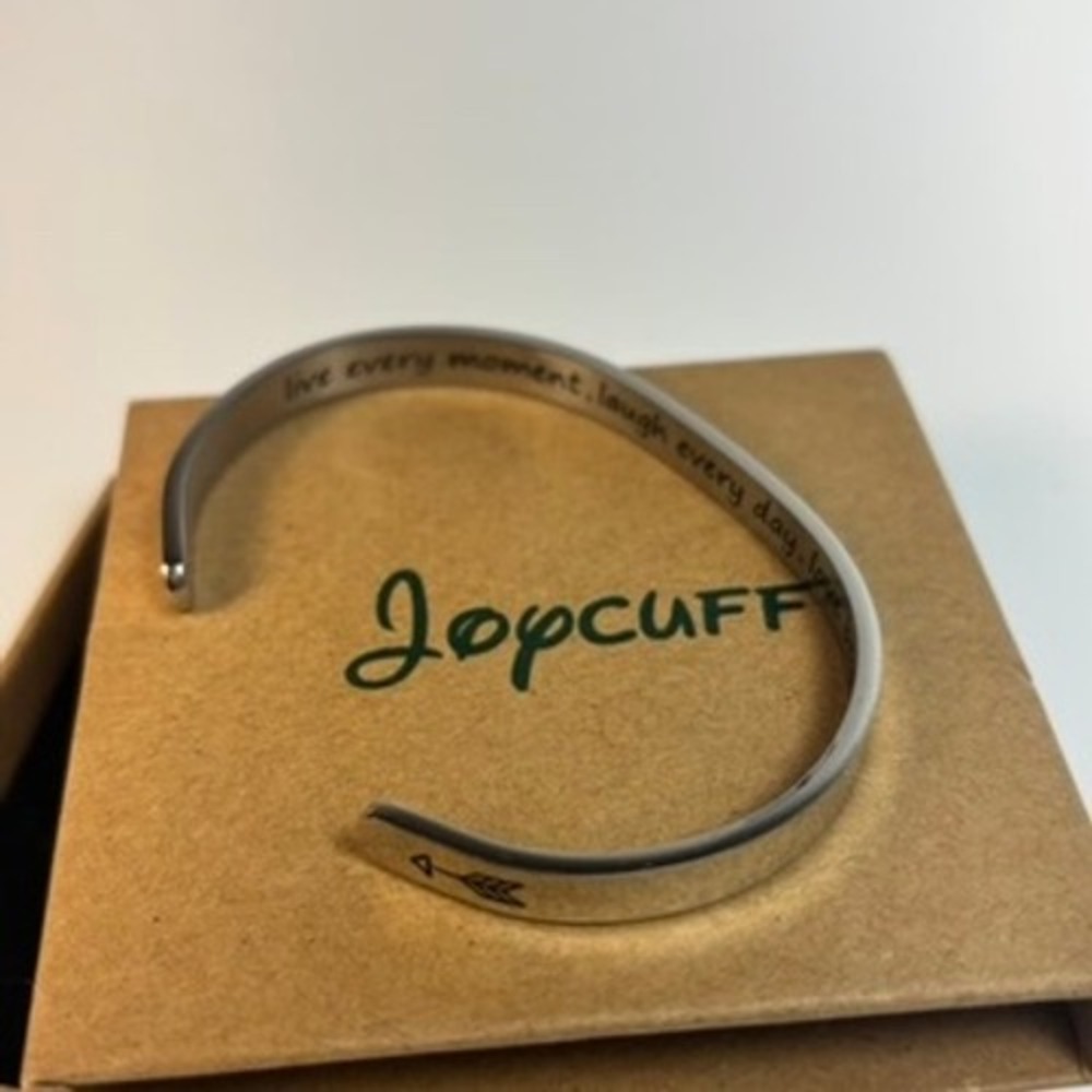 Joycuff Bracelet Silver Engraved Inspirational Cuff Boho‎ Minimalist Statement
